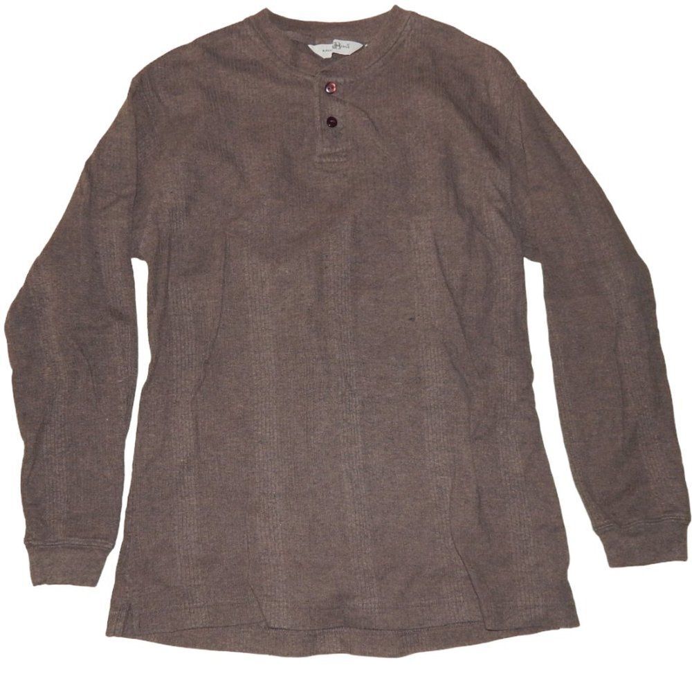 Knightsbridge men’s medium vintage dark brown long sleeve Henley shirt